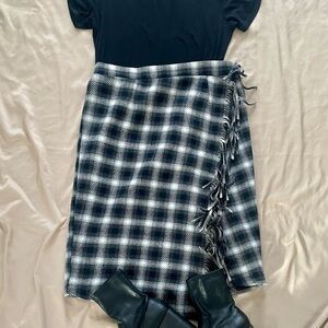 Winter plaid womens skirt set